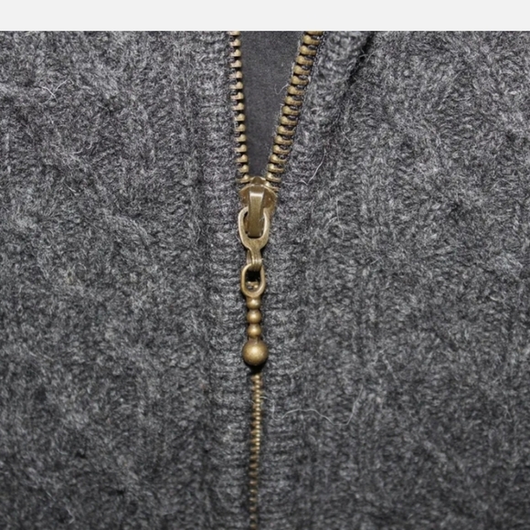 Carraig Donn Aran Irish wool  full zip sweater vest XXL gray - Picture 4 of 12